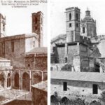Figura 5. Postal del claustro mayor, 1900 y fotografía de Francesc Brunet i Recasens del claustro viejo, 1896. Fuente: Arxiu Nacional de Catalunya, Fons ANC1-284.